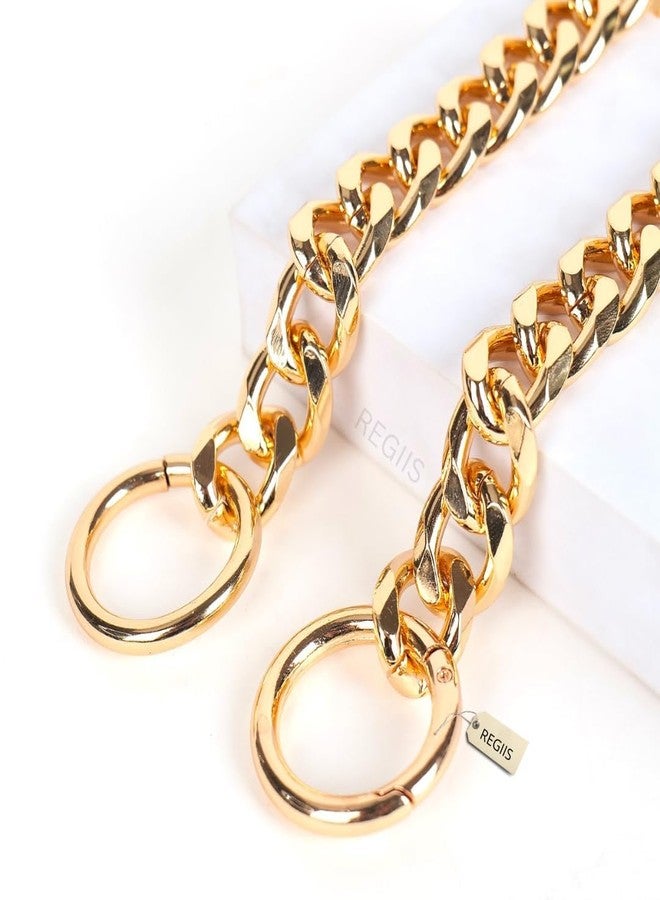 طوق سلسلة فاخر للكلاب من ريجيس، مطلي بالذهب مع حلقات مقطوعة على شكل ماسة، مقاوم للصدأ (لا يتحول إلى اللون الأسود أبدًا)، إغلاق بضغطة زر (صغير)، 45 × 1.5 سم - Image 2